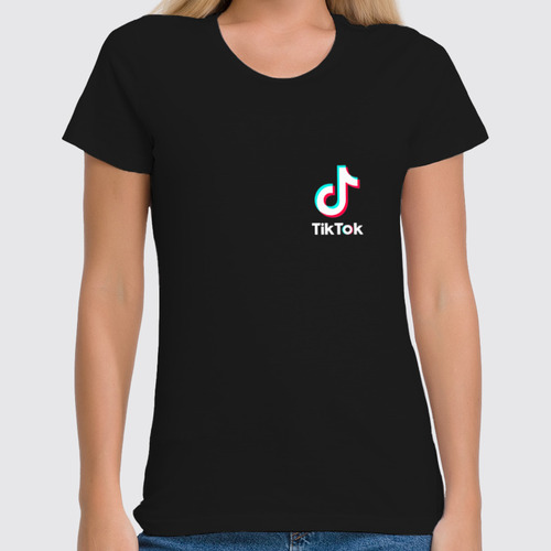 Заказать женскую футболку в Москве. Футболка классическая TikTok  от DESIGNER   - готовые дизайны и нанесение принтов.