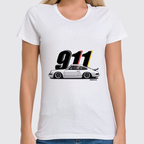 Заказать женскую футболку в Москве. Футболка классическая Porsche Carrera 911 от s.podosenov@mail.ru - готовые дизайны и нанесение принтов.
