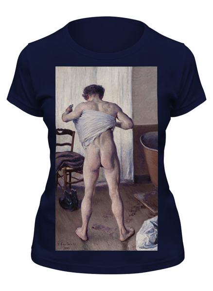 Заказать женскую футболку в Москве. Футболка классическая Мужчина в ванной (картина Кайботта) от trend - готовые дизайны и нанесение принтов.