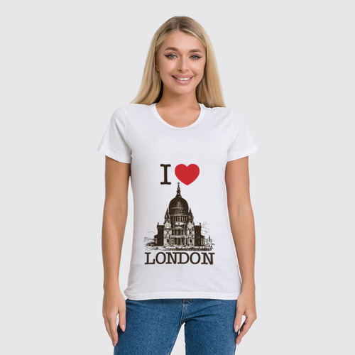 Заказать женскую футболку в Москве. Футболка классическая Я люблю Лондон от Celluloid - готовые дизайны и нанесение принтов.