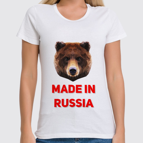 Заказать женскую футболку в Москве. Футболка классическая Made in Russia от ZVER  - готовые дизайны и нанесение принтов.