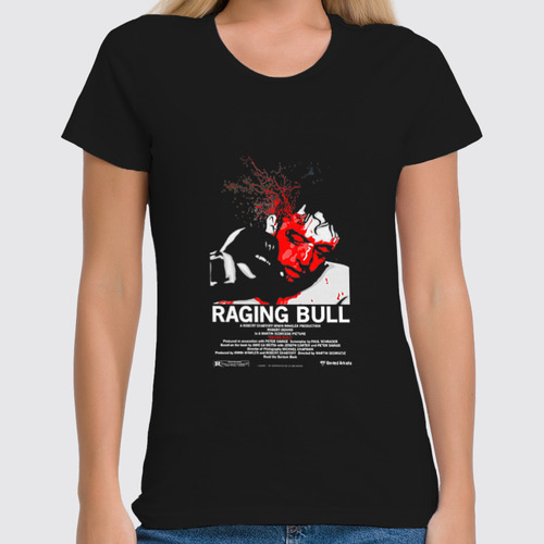 Заказать женскую футболку в Москве. Футболка классическая Raging Bull / Бешеный Бык от KinoArt - готовые дизайны и нанесение принтов.