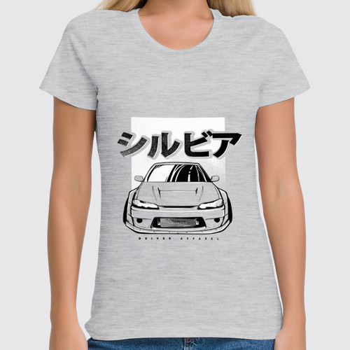 Заказать женскую футболку в Москве. Футболка классическая JDM Nissan Silvia S15 Stance от s.podosenov@mail.ru - готовые дизайны и нанесение принтов.