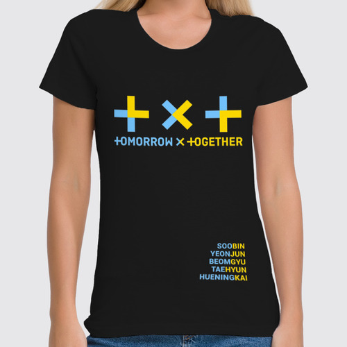 Заказать женскую футболку в Москве. Футболка классическая TXT / Tomorrow X Together  от geekbox - готовые дизайны и нанесение принтов.