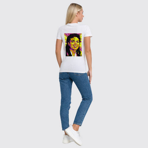 Заказать женскую футболку в Москве. Футболка классическая Майкл Джексон от Виктор Гришин - готовые дизайны и нанесение принтов.