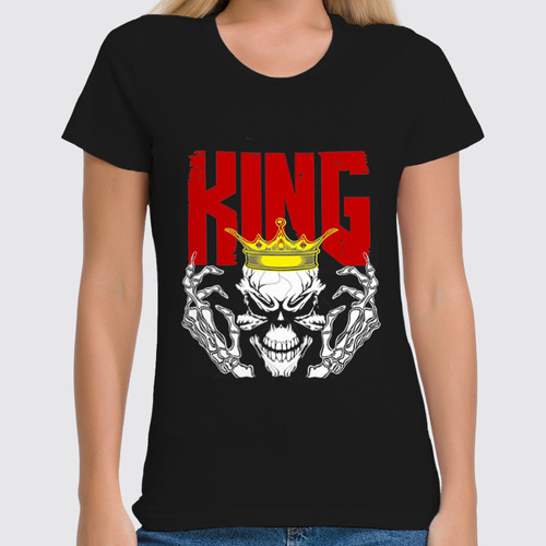 Заказать женскую футболку в Москве. Футболка классическая Skull King  от Leichenwagen - готовые дизайны и нанесение принтов.