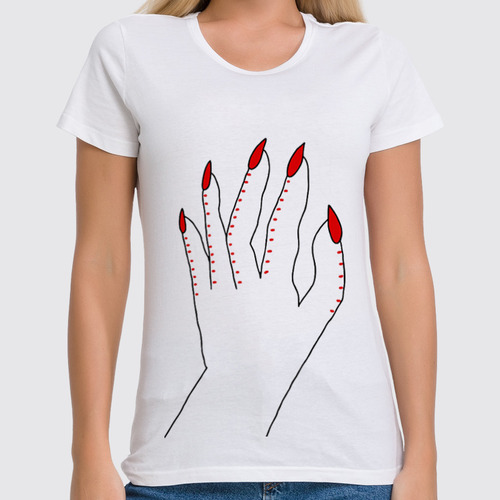 Заказать женскую футболку в Москве. Футболка классическая Женская рука от Wax  - готовые дизайны и нанесение принтов.