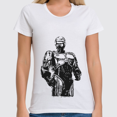 Заказать женскую футболку в Москве. Футболка классическая Robocop (Робокоп) от Andrew Zaycev - готовые дизайны и нанесение принтов.