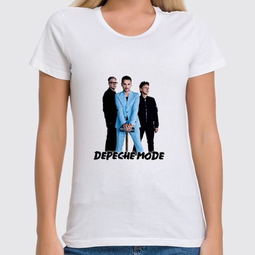 Заказать женскую футболку в Москве. Футболка классическая Depeche Mode 2017 от Black Pimpf - готовые дизайны и нанесение принтов.