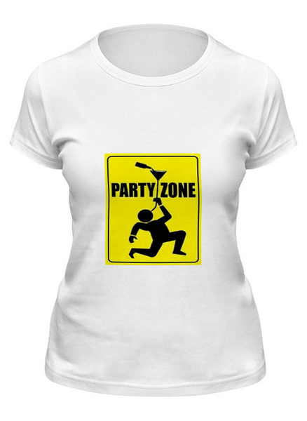 Заказать женскую футболку в Москве. Футболка классическая PARTY ZONE от gent777 - готовые дизайны и нанесение принтов.