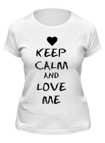 Заказать женскую футболку в Москве. Футболка классическая Love Me от Just kidding - готовые дизайны и нанесение принтов.