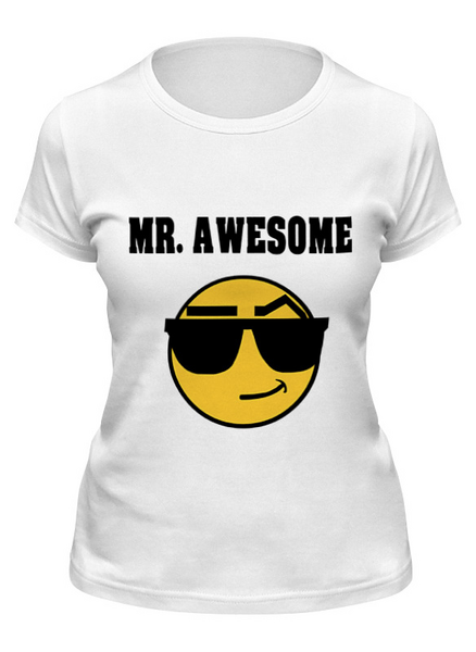 Заказать женскую футболку в Москве. Футболка классическая Mister Awesome от Maria_Ch - готовые дизайны и нанесение принтов.