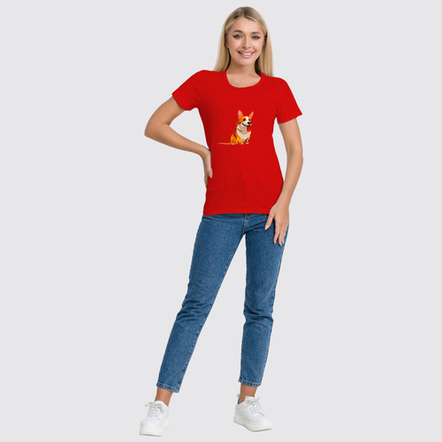 Заказать женскую футболку в Москве. Футболка классическая Корги  от T-shirt print  - готовые дизайны и нанесение принтов.