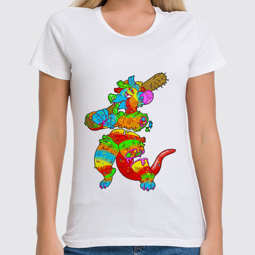 Заказать женскую футболку в Москве. Футболка классическая dinosaur art от DenTen - готовые дизайны и нанесение принтов.