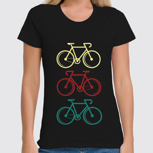 Заказать женскую футболку в Москве. Футболка классическая Велосипеды от printik - готовые дизайны и нанесение принтов.