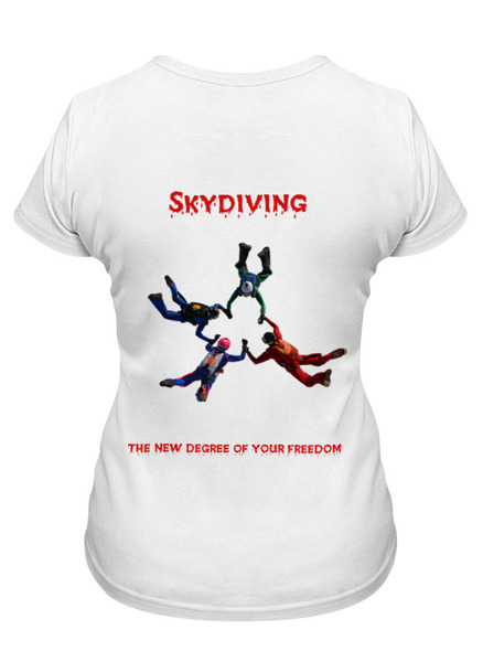 Заказать женскую футболку в Москве. Футболка классическая Skydive от aamelin@list.ru - готовые дизайны и нанесение принтов.