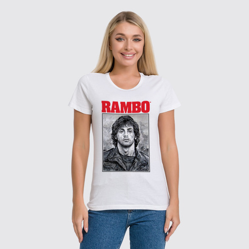 Заказать женскую футболку в Москве. Футболка классическая Rambo от Leichenwagen - готовые дизайны и нанесение принтов.