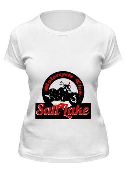 Заказать женскую футболку в Москве. Футболка классическая salt lake от okonit - готовые дизайны и нанесение принтов.