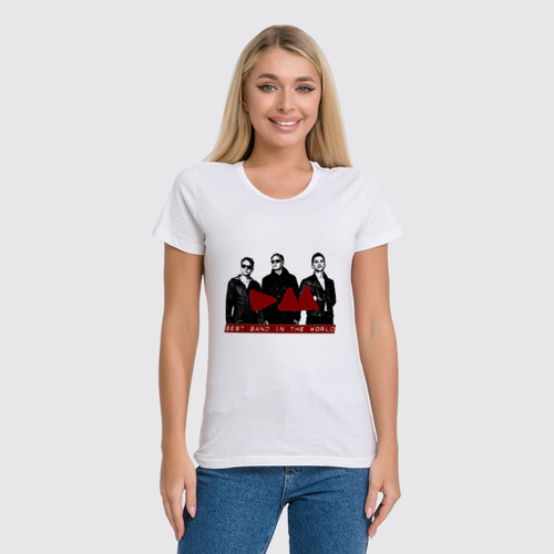 Заказать женскую футболку в Москве. Футболка классическая Depeche Mode Band от Black Pimpf - готовые дизайны и нанесение принтов.