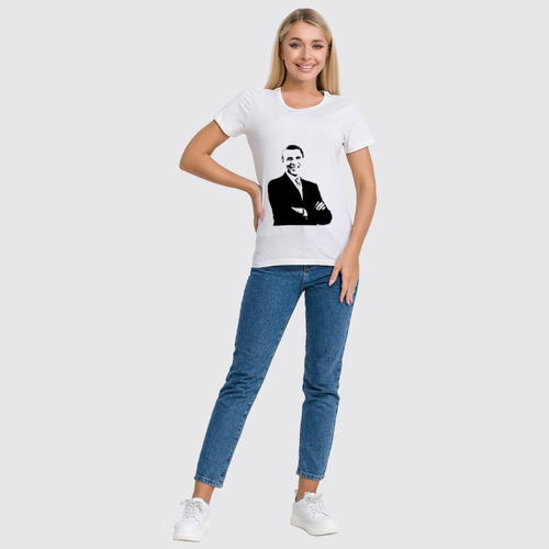 Заказать женскую футболку в Москве. Футболка классическая Обама от Vinli.shop  - готовые дизайны и нанесение принтов.