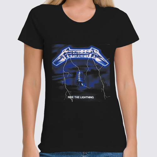 Заказать женскую футболку в Москве. Футболка классическая Metallica "Ride the Lighting" от prokop7 - готовые дизайны и нанесение принтов.