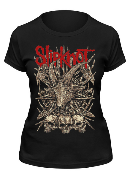 Заказать женскую футболку в Москве. Футболка классическая Slipknot от geekbox - готовые дизайны и нанесение принтов.