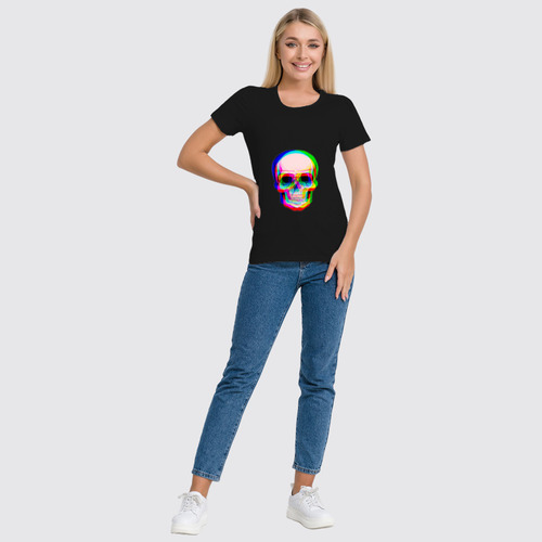 Заказать женскую футболку в Москве. Футболка классическая Череп 3D от skull - готовые дизайны и нанесение принтов.