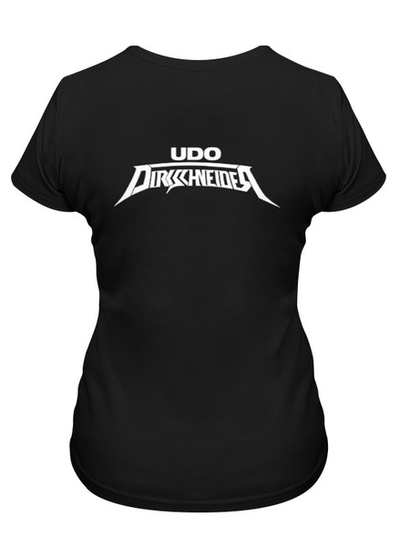 Заказать женскую футболку в Москве. Футболка классическая Udo Dirkschneider от Leichenwagen - готовые дизайны и нанесение принтов.
