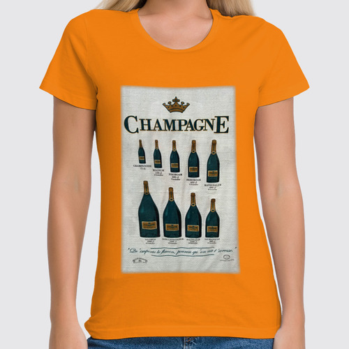 Заказать женскую футболку в Москве. Футболка классическая Шампань от ElenaE  - готовые дизайны и нанесение принтов.