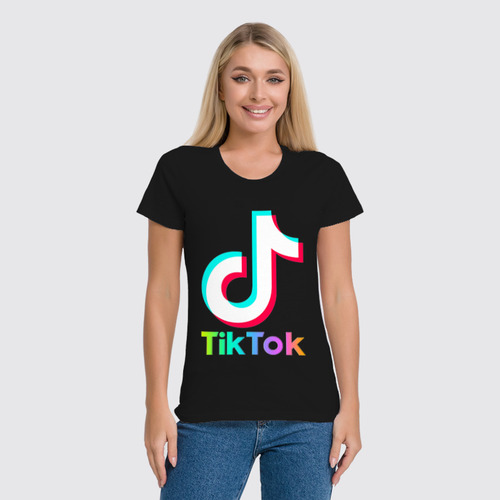 Заказать женскую футболку в Москве. Футболка классическая TIK TOK (Tik Tok video) от vista12761@rambler.ru - готовые дизайны и нанесение принтов.