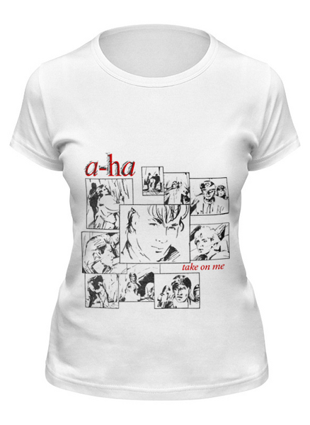 Заказать женскую футболку в Москве. Футболка классическая a-ha / Take On Me от OEX design - готовые дизайны и нанесение принтов.