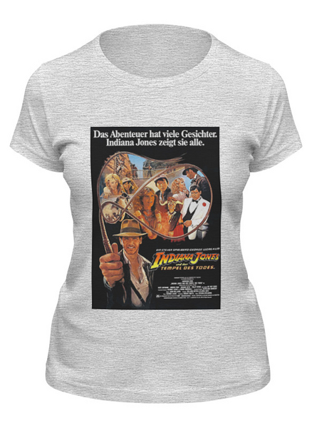 Заказать женскую футболку в Москве. Футболка классическая Indiana Jones / Индиана Джонс  от KinoArt - готовые дизайны и нанесение принтов.
