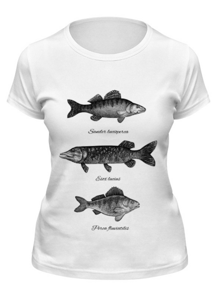 Заказать женскую футболку в Москве. Футболка классическая Коллекция рыб от printik - готовые дизайны и нанесение принтов.