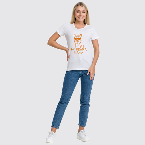 Заказать женскую футболку в Москве. Футболка классическая No Drama !!!   от T-shirt print  - готовые дизайны и нанесение принтов.