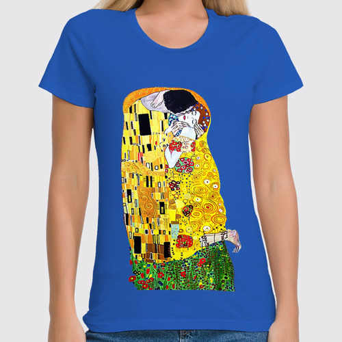 Заказать женскую футболку в Москве. Футболка классическая Поцелуй(Gustav Klimt) от balden - готовые дизайны и нанесение принтов.