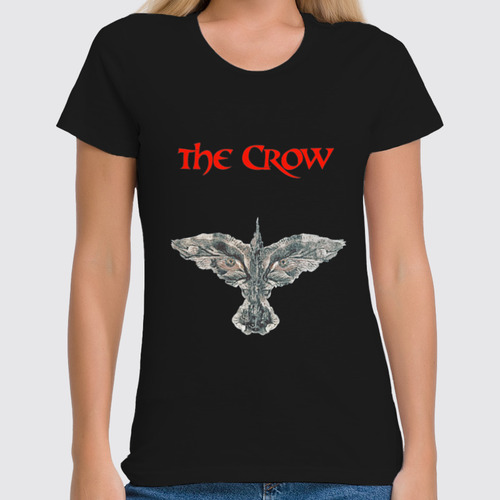 Заказать женскую футболку в Москве. Футболка классическая The Crow от Leichenwagen - готовые дизайны и нанесение принтов.