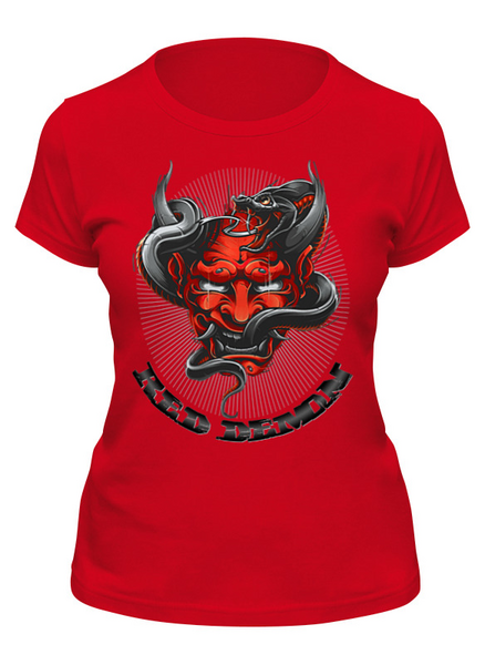 Заказать женскую футболку в Москве. Футболка классическая ☢Red Demon☢ от balden - готовые дизайны и нанесение принтов.