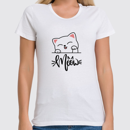 Заказать женскую футболку в Москве. Футболка классическая Аниме кот от Nos  - готовые дизайны и нанесение принтов.
