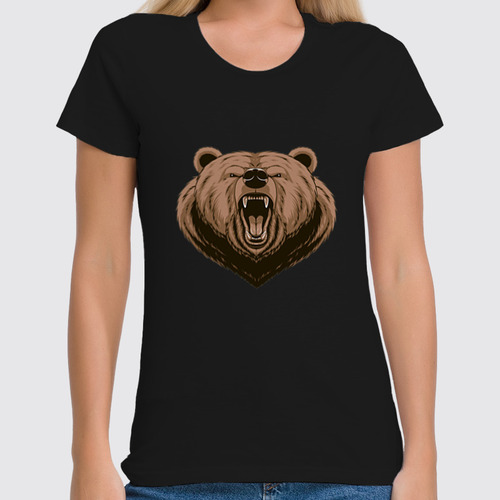 Заказать женскую футболку в Москве. Футболка классическая Медведь от Ирина - готовые дизайны и нанесение принтов.