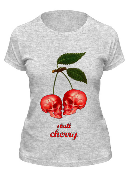 Заказать женскую футболку в Москве. Футболка классическая  Skull Cherry от Leichenwagen - готовые дизайны и нанесение принтов.