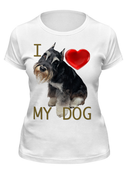 Заказать женскую футболку в Москве. Футболка классическая I love my dog от Александр А. - готовые дизайны и нанесение принтов.