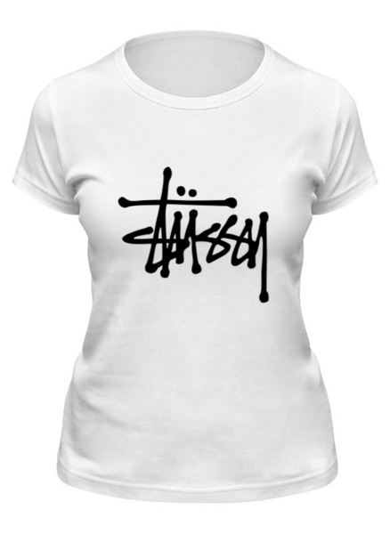 Заказать женскую футболку в Москве. Футболка классическая Stussy от DESIGNER   - готовые дизайны и нанесение принтов.