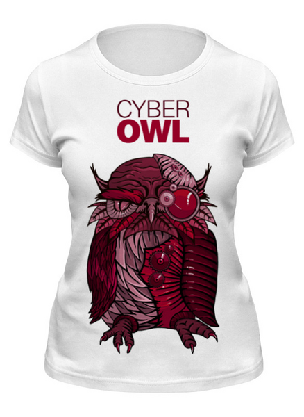 Заказать женскую футболку в Москве. Футболка классическая Cyber Owl от Leichenwagen - готовые дизайны и нанесение принтов.