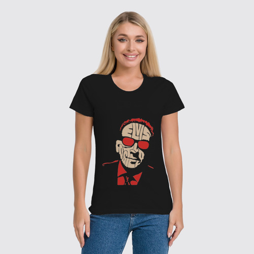 Заказать женскую футболку в Москве. Футболка классическая Elvis Costello от OEX design - готовые дизайны и нанесение принтов.