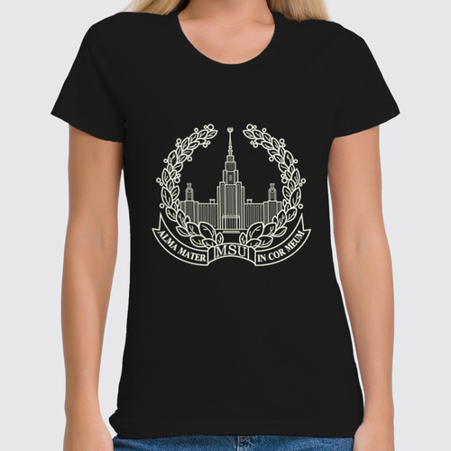 Заказать женскую футболку в Москве. Футболка классическая Толстовка Alma Mater Black от AR Print - готовые дизайны и нанесение принтов.