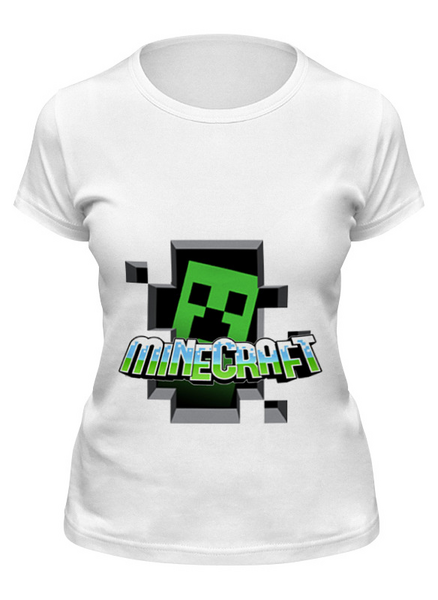 Заказать женскую футболку в Москве. Футболка классическая Minecraft  от торгаш - готовые дизайны и нанесение принтов.