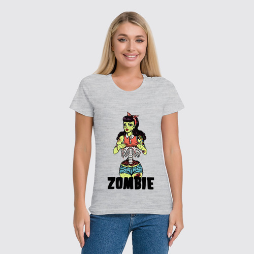 Заказать женскую футболку в Москве. Футболка классическая Zombie girl  от Leichenwagen - готовые дизайны и нанесение принтов.