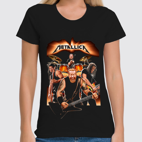 Заказать женскую футболку в Москве. Футболка классическая Metallica - fan-art от Денис - готовые дизайны и нанесение принтов.