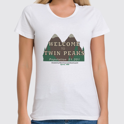 Заказать женскую футболку в Москве. Футболка классическая Twin peaks от Djimas Leonki - готовые дизайны и нанесение принтов.