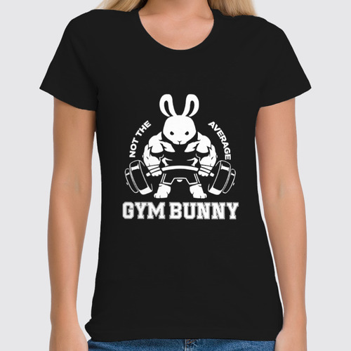 Заказать женскую футболку в Москве. Футболка классическая Gym Bunny от skynatural - готовые дизайны и нанесение принтов.